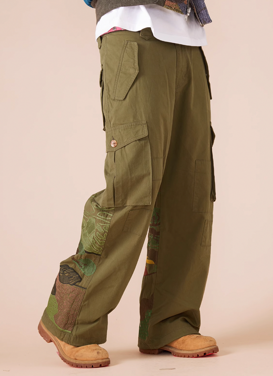 EVILKNIGHT(EK) Knight Heavy Embroidery Craft Pockets Work Cargo Pants