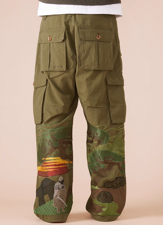 EVILKNIGHT(EK) Knight Heavy Embroidery Craft Pockets Work Cargo Pants