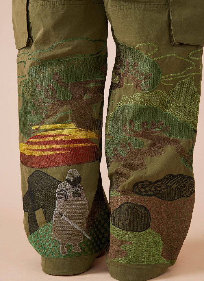 EVILKNIGHT(EK) Knight Heavy Embroidery Craft Pockets Work Cargo Pants