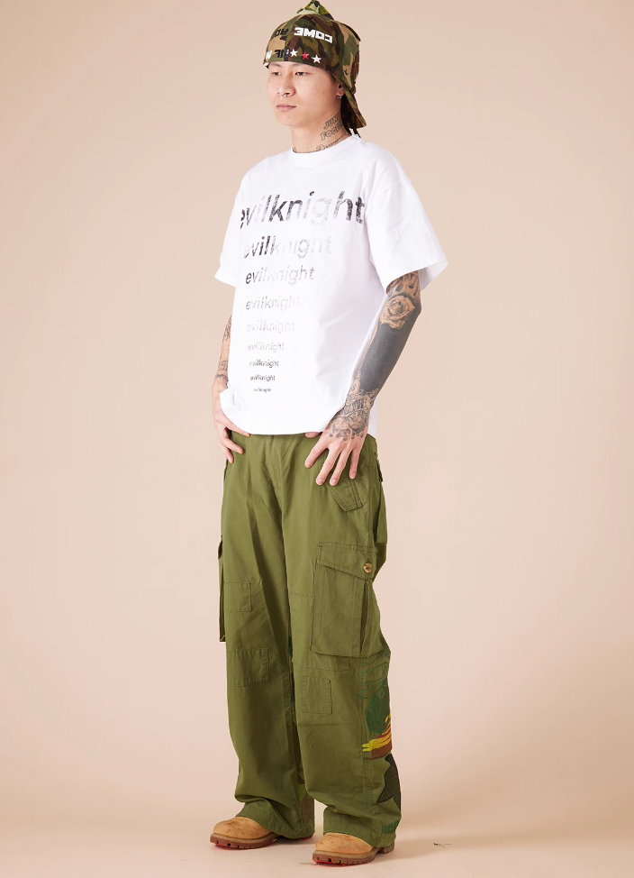 EVILKNIGHT(EK) Knight Heavy Embroidery Craft Pockets Work Cargo Pants