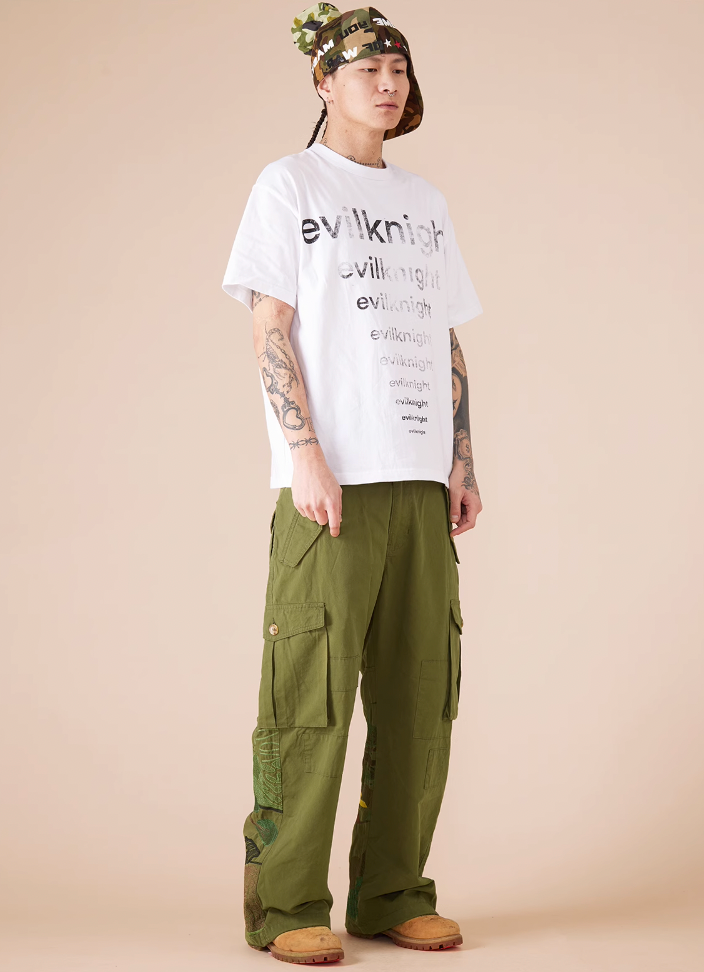 EVILKNIGHT(EK) Knight Heavy Embroidery Craft Pockets Work Cargo Pants