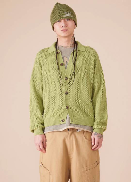 EVILKNIGHT(EK) Polka Dot Openwork Cross Knight Jumpers Cardigan