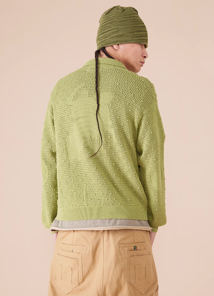 EVILKNIGHT(EK) Polka Dot Openwork Cross Knight Jumpers Cardigan