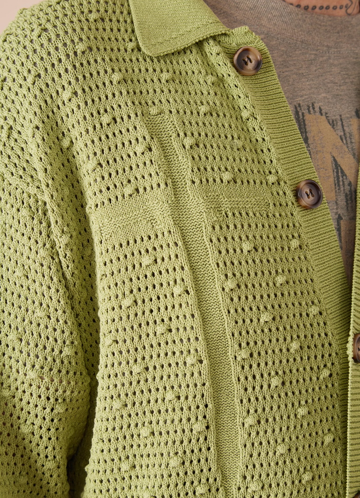 EVILKNIGHT(EK) Polka Dot Openwork Cross Knight Jumpers Cardigan