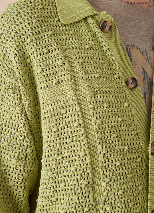 EVILKNIGHT(EK) Polka Dot Openwork Cross Knight Jumpers Cardigan