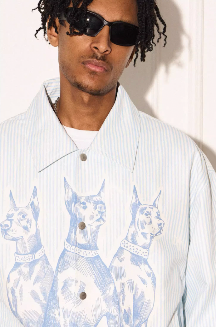 EMPTY REFERENCE Mottled Sketch Doberman Striped Jacket