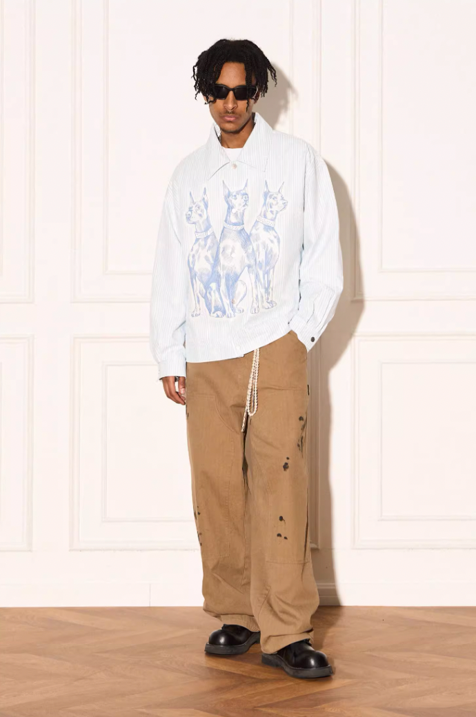 EMPTY REFERENCE Mottled Sketch Doberman Striped Jacket