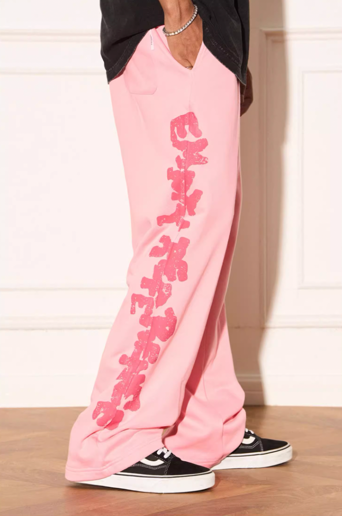 EMPTY REFERENCE Pink Distressed Logo Sweatpants