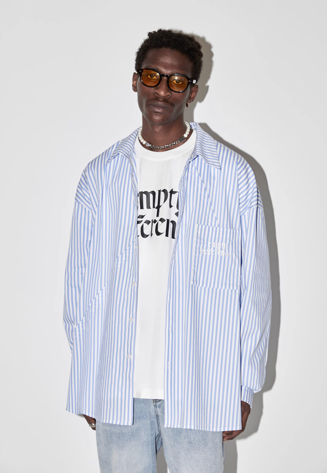 EMPTY REFERENCE Striped Patchwork Long Sleeve Shirt