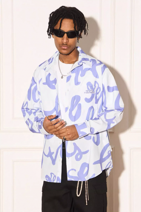 EMPTY REFERENCE Text Full Print Long Sleeve Shirt