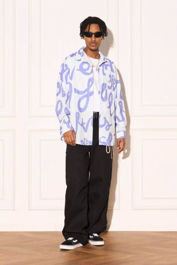 EMPTY REFERENCE Text Full Print Long Sleeve Shirt