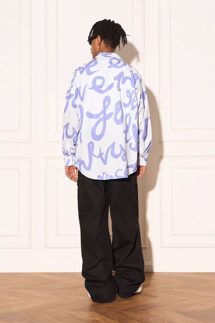 EMPTY REFERENCE Text Full Print Long Sleeve Shirt