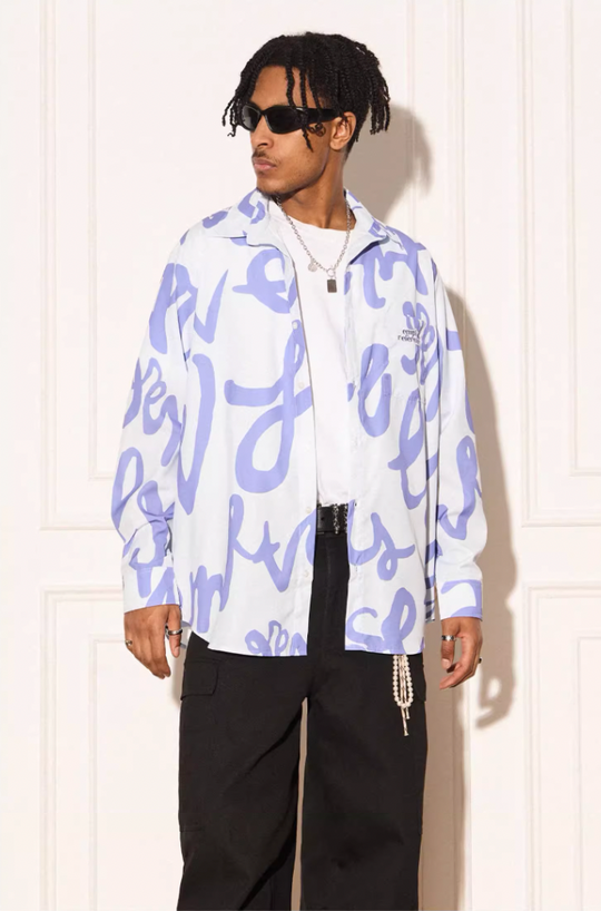 EMPTY REFERENCE Text Full Print Long Sleeve Shirt