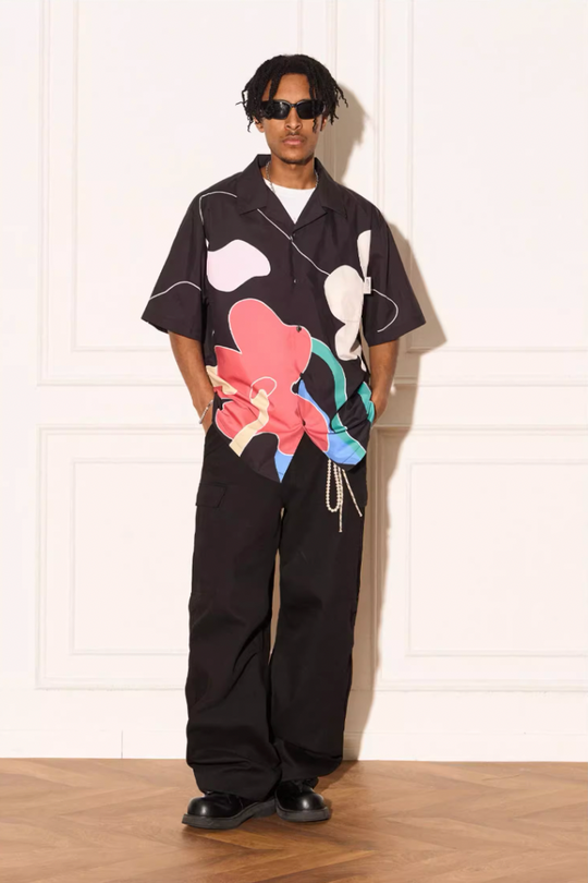 EMPTY REFERENCE Abstract Floral Short Sleeve Shirt