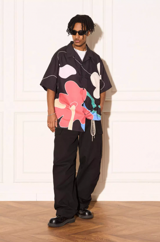 EMPTY REFERENCE Abstract Floral Short Sleeve Shirt
