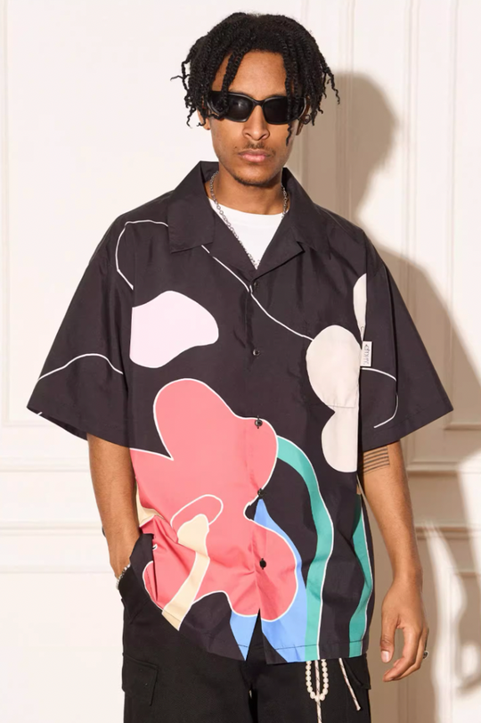 EMPTY REFERENCE Abstract Floral Short Sleeve Shirt