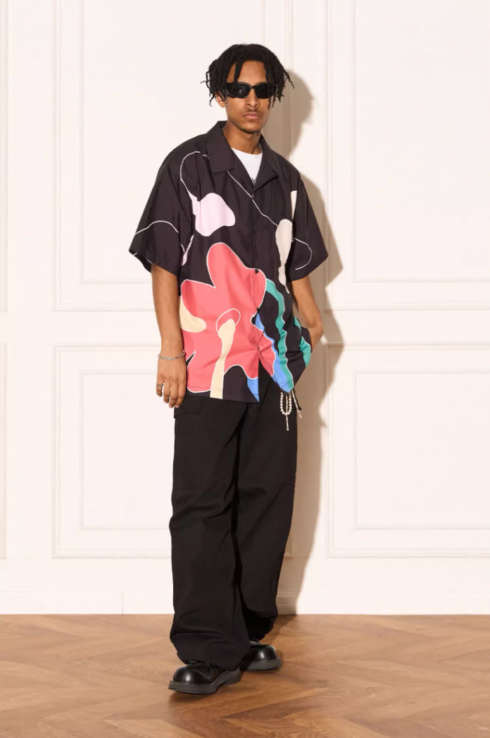 EMPTY REFERENCE Abstract Floral Short Sleeve Shirt