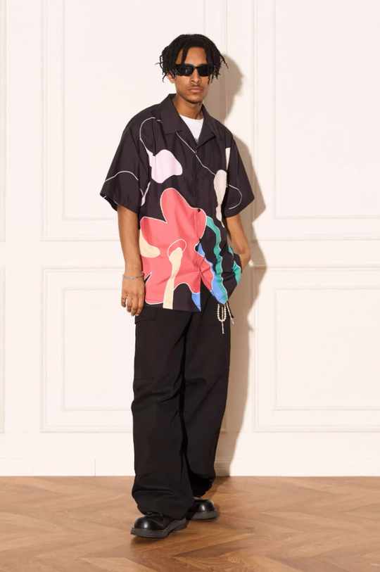 EMPTY REFERENCE Abstract Floral Short Sleeve Shirt