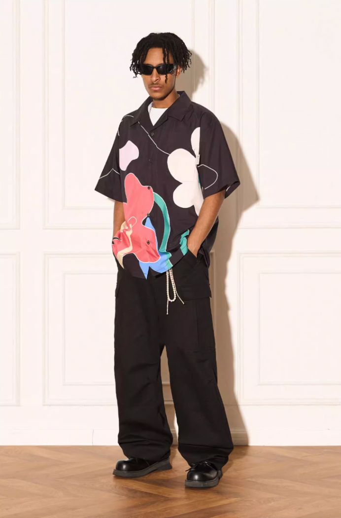 EMPTY REFERENCE Abstract Floral Short Sleeve Shirt