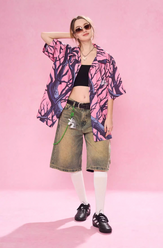 EMPTY REFERENCE Tree Branch Short Sleeve Shirt