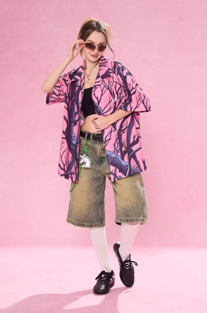 EMPTY REFERENCE Tree Branch Short Sleeve Shirt