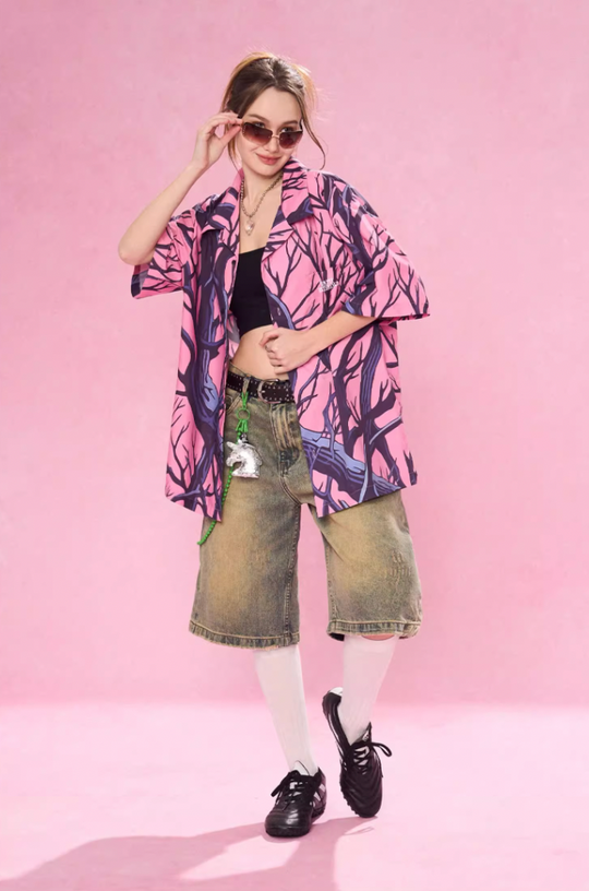 EMPTY REFERENCE Tree Branch Short Sleeve Shirt