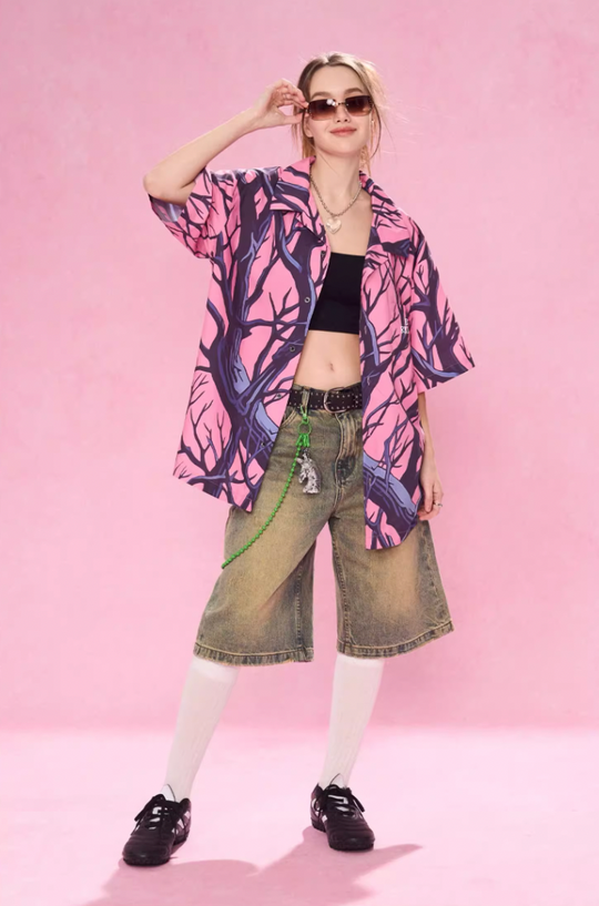 EMPTY REFERENCE Tree Branch Short Sleeve Shirt