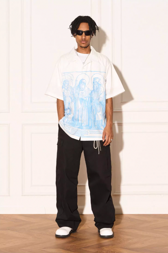 EMPTY REFERENCE Genesis Hand Painted Lines Short Sleeve Shirt