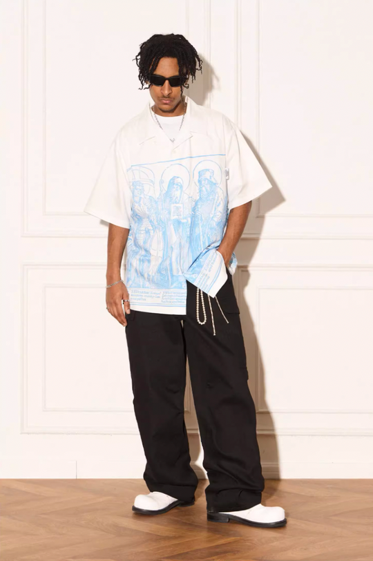 EMPTY REFERENCE Genesis Hand Painted Lines Short Sleeve Shirt