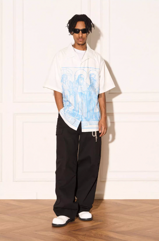 EMPTY REFERENCE Genesis Hand Painted Lines Short Sleeve Shirt