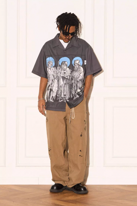 EMPTY REFERENCE Genesis Hand Painted Lines Short Sleeve Shirt