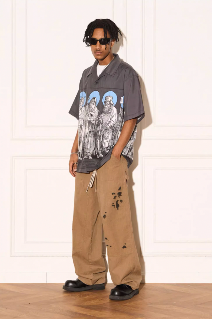 EMPTY REFERENCE Genesis Hand Painted Lines Short Sleeve Shirt