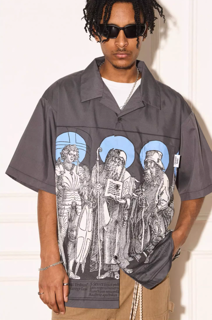 EMPTY REFERENCE Genesis Hand Painted Lines Short Sleeve Shirt