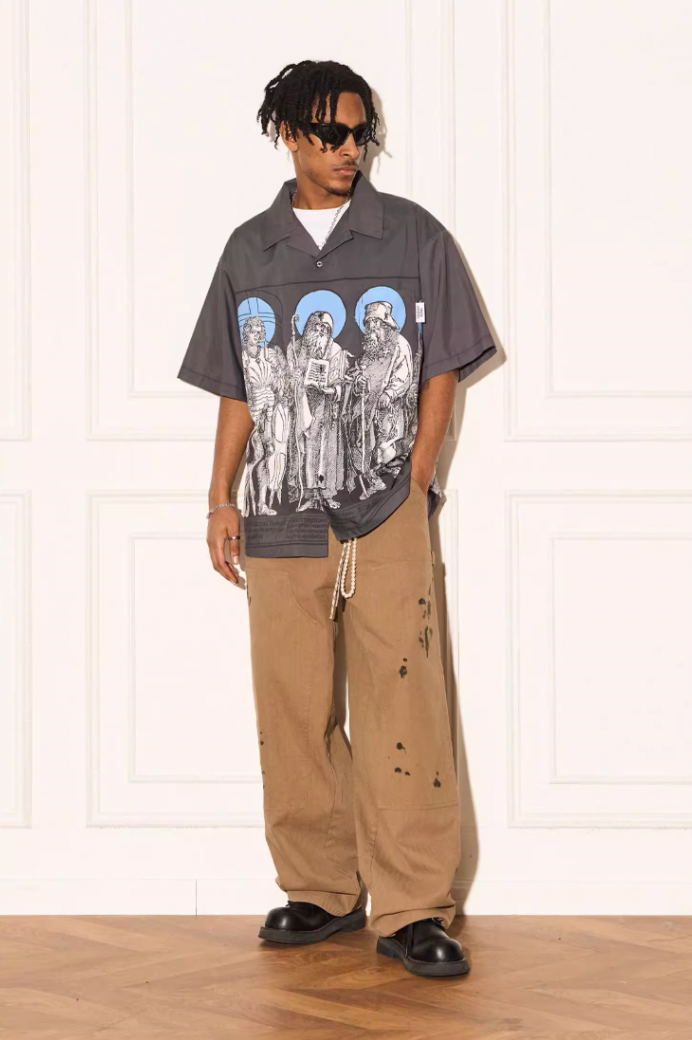 EMPTY REFERENCE Genesis Hand Painted Lines Short Sleeve Shirt