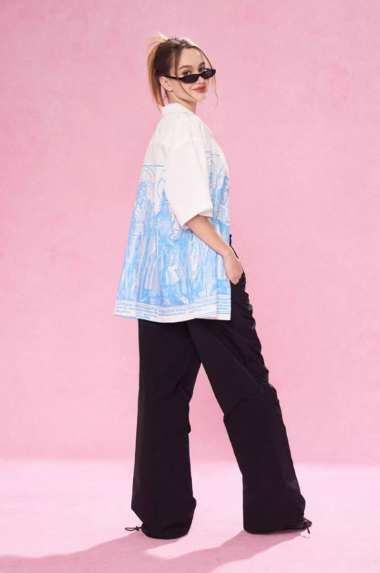 EMPTY REFERENCE Genesis Hand Painted Lines Short Sleeve Shirt