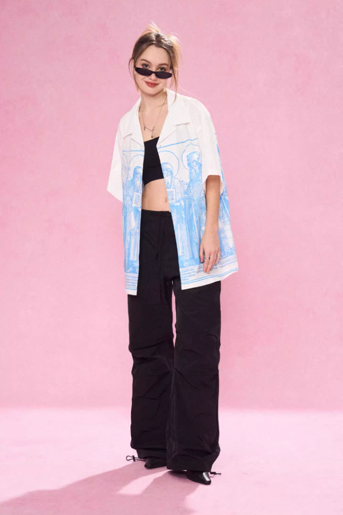 EMPTY REFERENCE Genesis Hand Painted Lines Short Sleeve Shirt