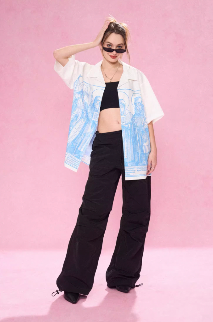 EMPTY REFERENCE Genesis Hand Painted Lines Short Sleeve Shirt