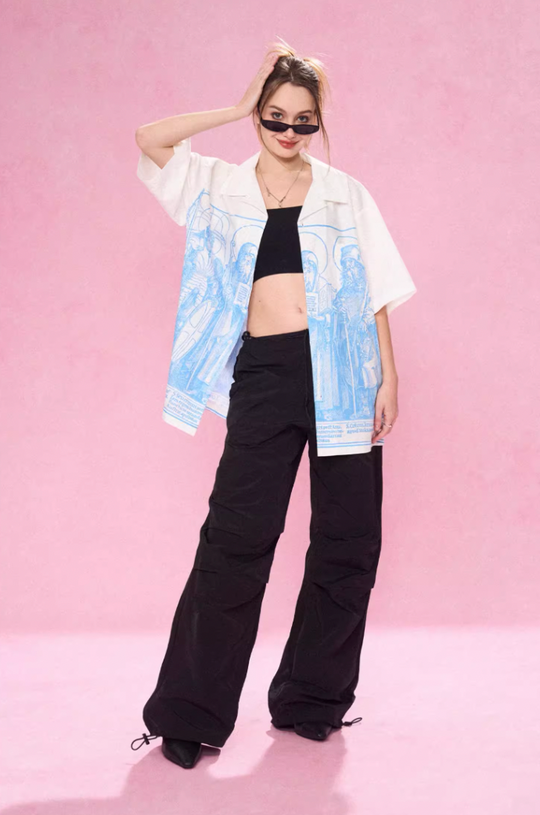 EMPTY REFERENCE Genesis Hand Painted Lines Short Sleeve Shirt