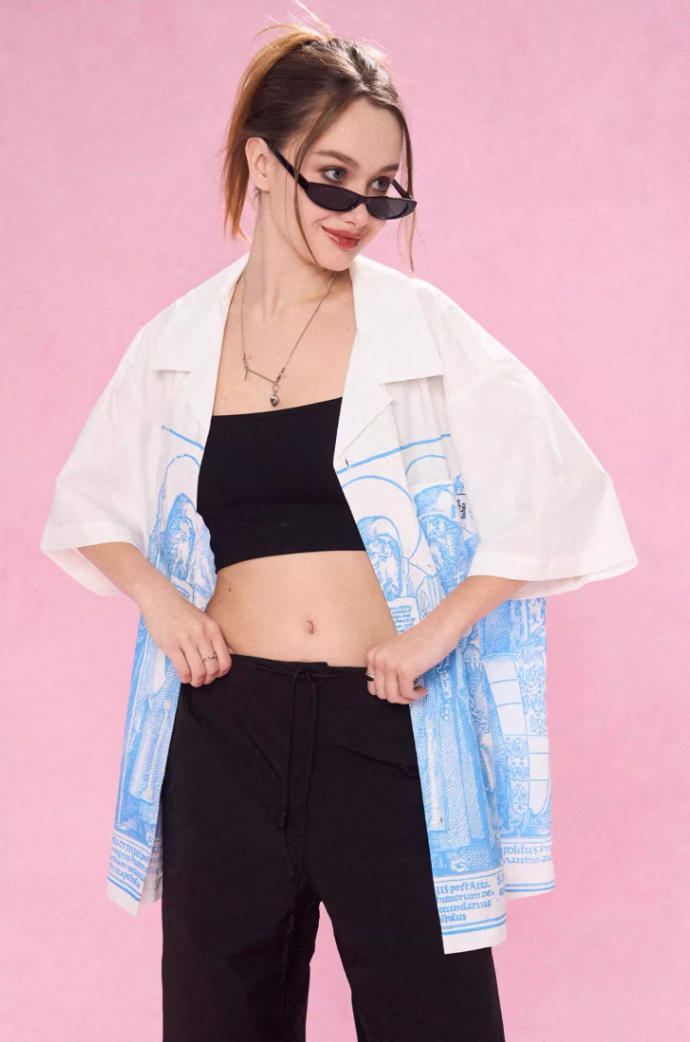 EMPTY REFERENCE Genesis Hand Painted Lines Short Sleeve Shirt