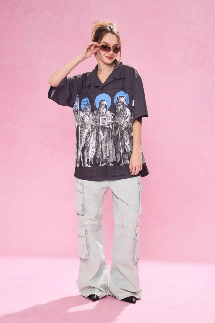 EMPTY REFERENCE Genesis Hand Painted Lines Short Sleeve Shirt