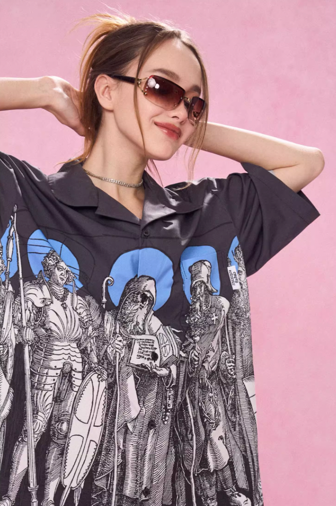 EMPTY REFERENCE Genesis Hand Painted Lines Short Sleeve Shirt