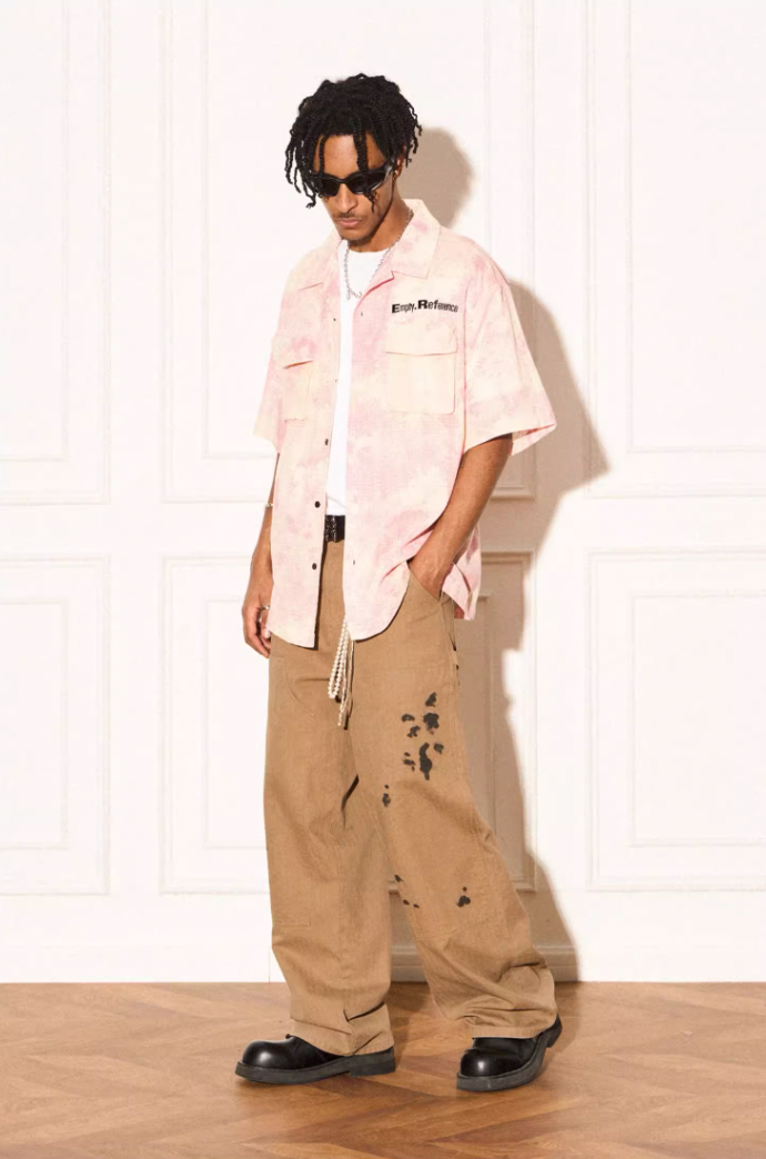 EMPTY REFERENCE 3D Pockets Plaid Short Sleeved Shirt