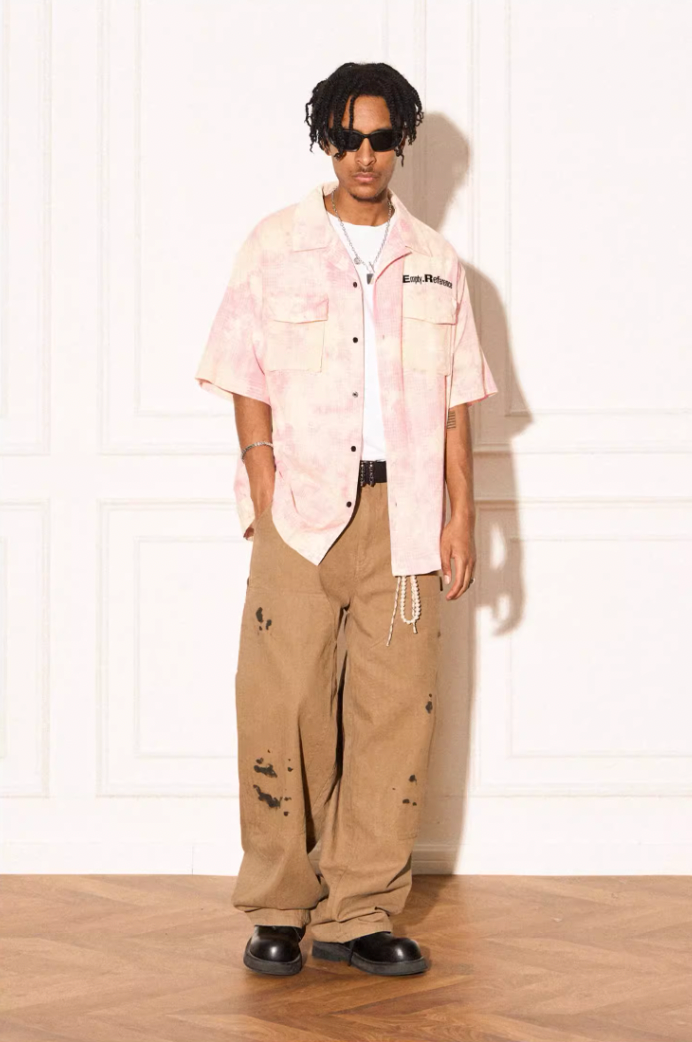 EMPTY REFERENCE 3D Pockets Plaid Short Sleeved Shirt