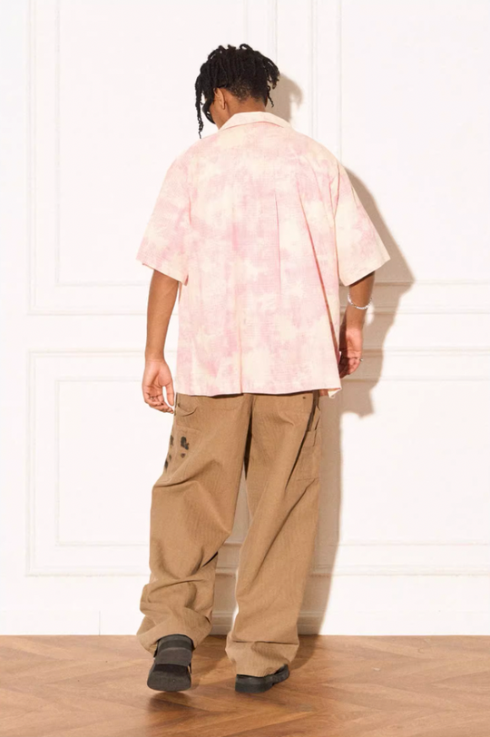 EMPTY REFERENCE 3D Pockets Plaid Short Sleeved Shirt