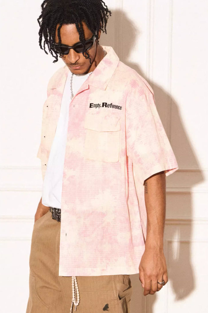 EMPTY REFERENCE 3D Pockets Plaid Short Sleeved Shirt