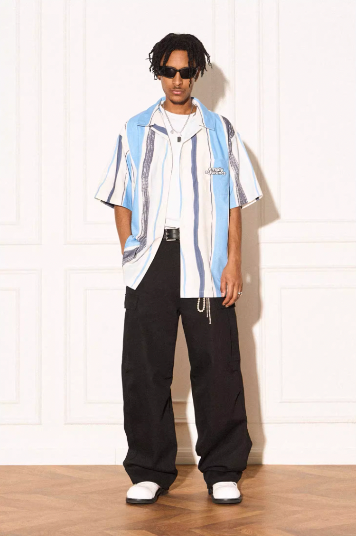 EMPTY REFERENCE Art Stripe Painting Short Sleeve Shirt