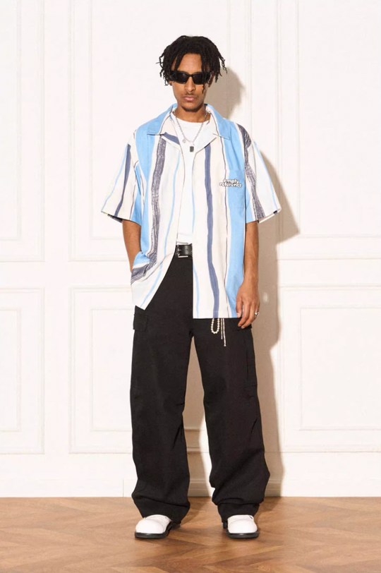 EMPTY REFERENCE Art Stripe Painting Short Sleeve Shirt