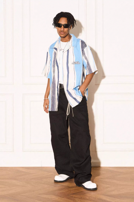 EMPTY REFERENCE Art Stripe Painting Short Sleeve Shirt