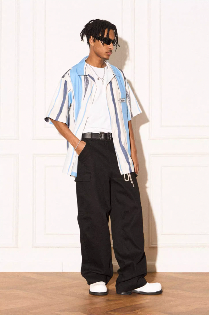 EMPTY REFERENCE Art Stripe Painting Short Sleeve Shirt