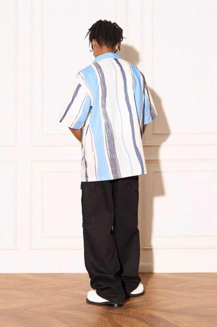 EMPTY REFERENCE Art Stripe Painting Short Sleeve Shirt